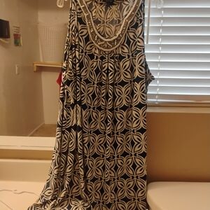 Apt. 9 Black and White Geometric Maxi Dress